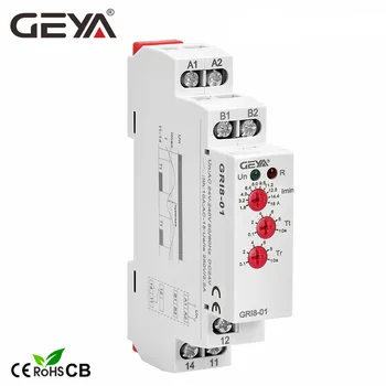 Реле тока GEYA GRI8 Диапазон контроля перегрузки по току Переключатель пониженного тока 0,05A-16A AC24-240V ИЛИ DC24V