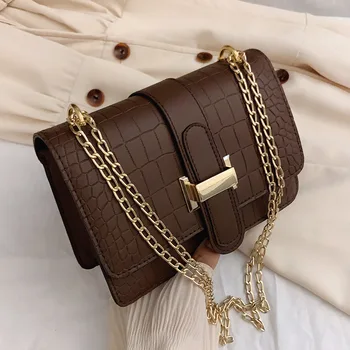 Модная сумка с цепочками через плечо для женщин, трендовая сумка подмышками, женские сумки через плечо, женская сумка-мессенджер, женская сумка для мобильного телефона, кошелек