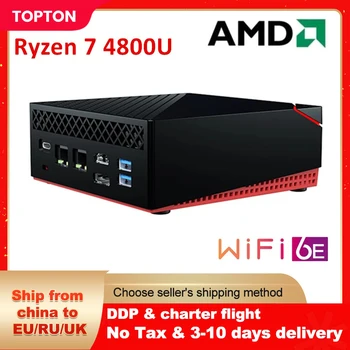 Дешевый Мини-ПК AMD Ryzen 7 4800U Windows 11 8 Core 16 Потоков 2.5G LAN PCIE3.0x4 SSD Настольный Игровой Компьютер 3x4 K UHD HTPC WiFi6