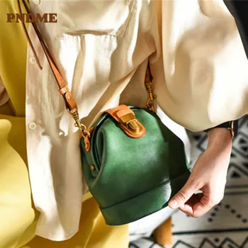 Модная винтажная роскошная женская маленькая милая сумка-мешок из натуральной кожи на каждый день, на выходные, женская зеленая сумка через плечо