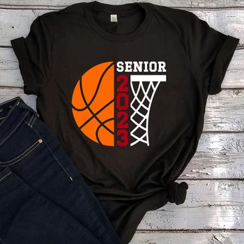 Футболка для старшеклассницы по баскетболу 2023, футболка для старшеклассницы по баскетболу для мамы, футболки для выпускного класса 2023, Женская одежда для старшеклассниц M