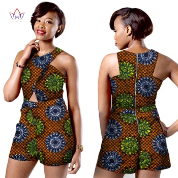 2023 Летняя женская африканская одежда 6XL, Африканский комбинезон Для женщин Без рукавов, Африканская мода, Дашики, Комбинезон с принтом WY2979