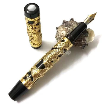 Jinhao 14K золотое металлическое перо Классический Фарфор Dragon M Перо 0,5 мм авторучка Аутентичная подарочная ручка для делового письма