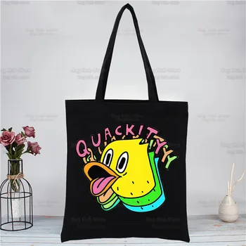 Женская холщовая сумка для покупок Quackity My Beloved, женская сумка-тоут для девочек, эко-сумки через плечо в стиле Харадзюку, прямая поставка