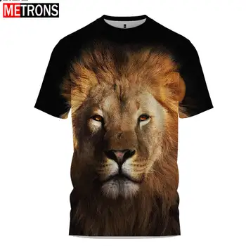 2023 Модная мужская футболка с рисунком животного Льва, Летняя футболка с веселым рисунком для отдыха, Круглый вырез, футболка с 3D принтом, очень большая